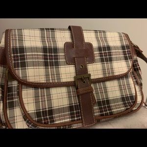 Plaid shoulder/messenger bag